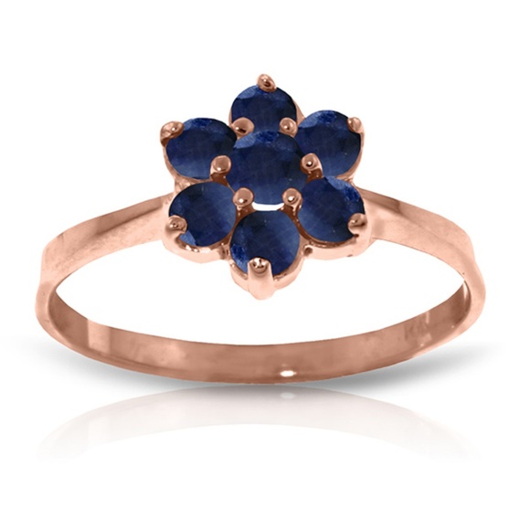 Galaxy Gold Products Jewelry - 14K. SOLID GOLD RING WITH NATURAL SAPPHIRES